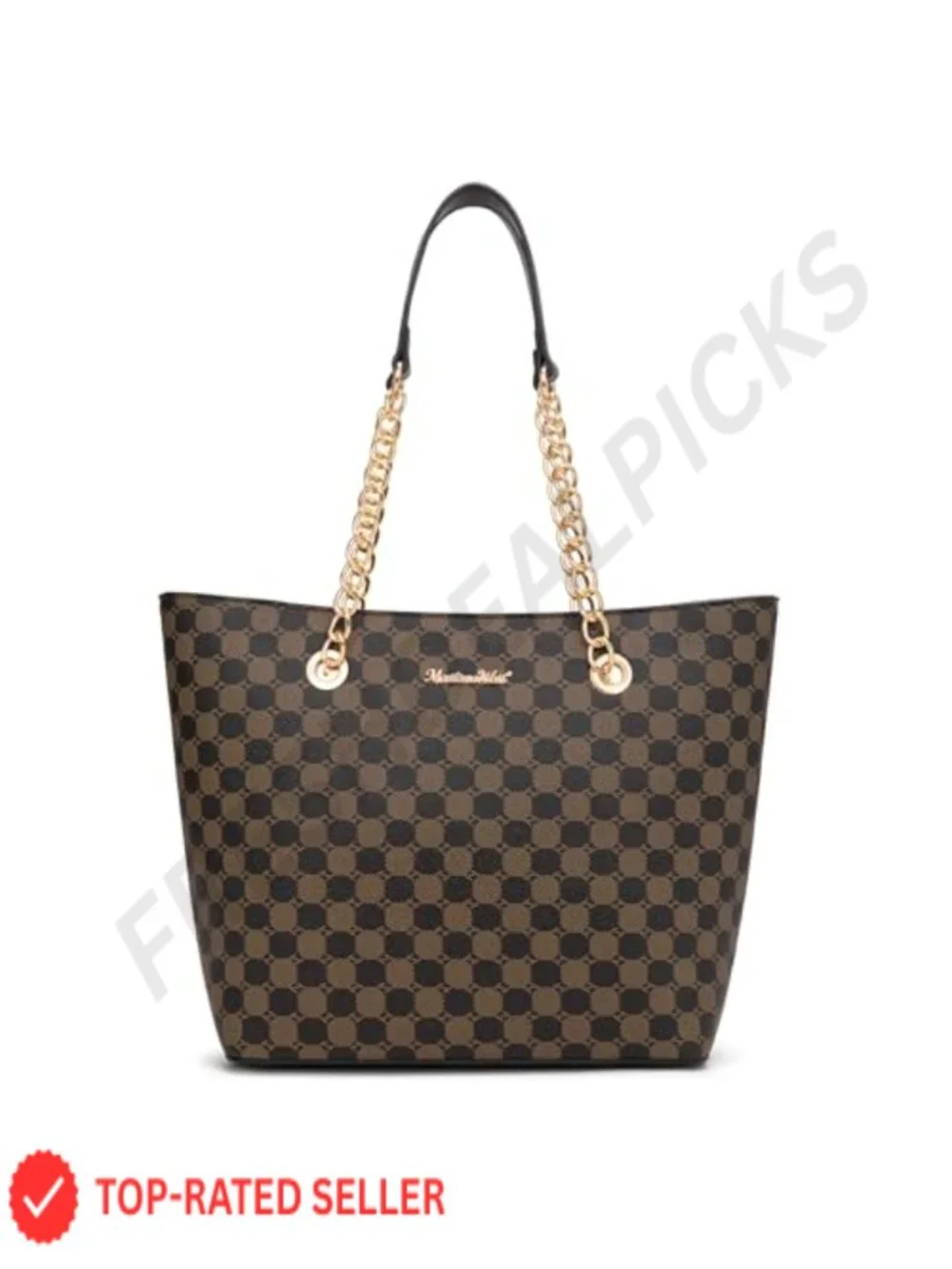 Chic Tote Bag for Women Faux Leather Chain Top-Handle Satchel